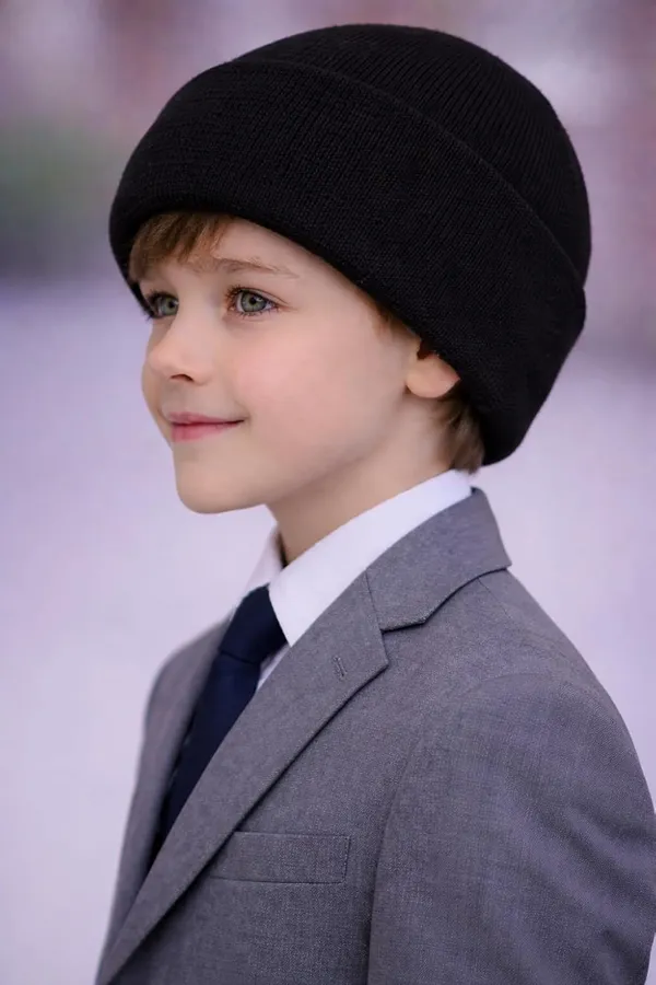 __School_Caps_For_Boys_Girls_Beanie_Acrylic_Cap_For_Heavy_Winter_Warm_Cozy_And_Breathable_Fabric_Soft_Cap,_Black_|_Age_-_5-12Y
