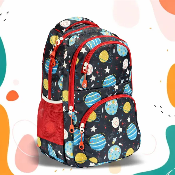 EDMOF_Kids_Backpack_for_Kinder_Garden_Playway_School_Bag_for_Boys_and_Girls,_17"/28L_Large_Water_Resistant,_Red_Black