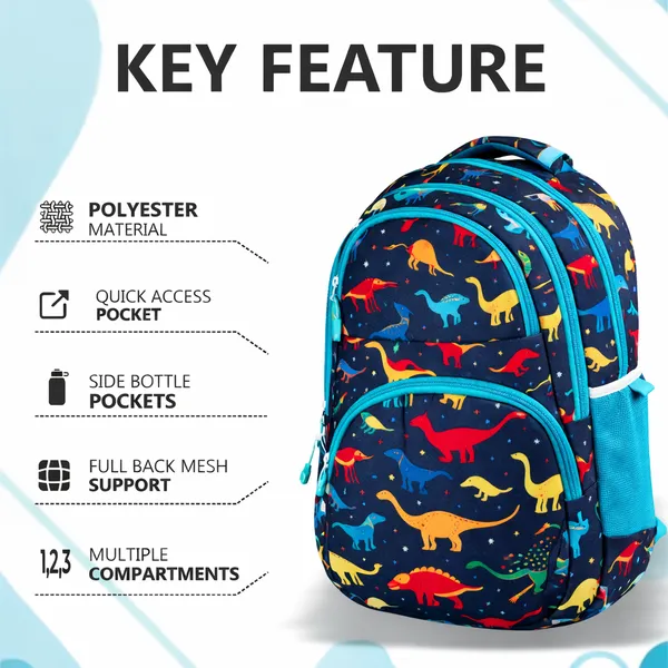 EDMOF_Kids_Backpack_for_Kinder_Garden_Playway_School_Bag_for_Boys_and_Girls,_17"/28L_Large_Water_Resistant,_Navy