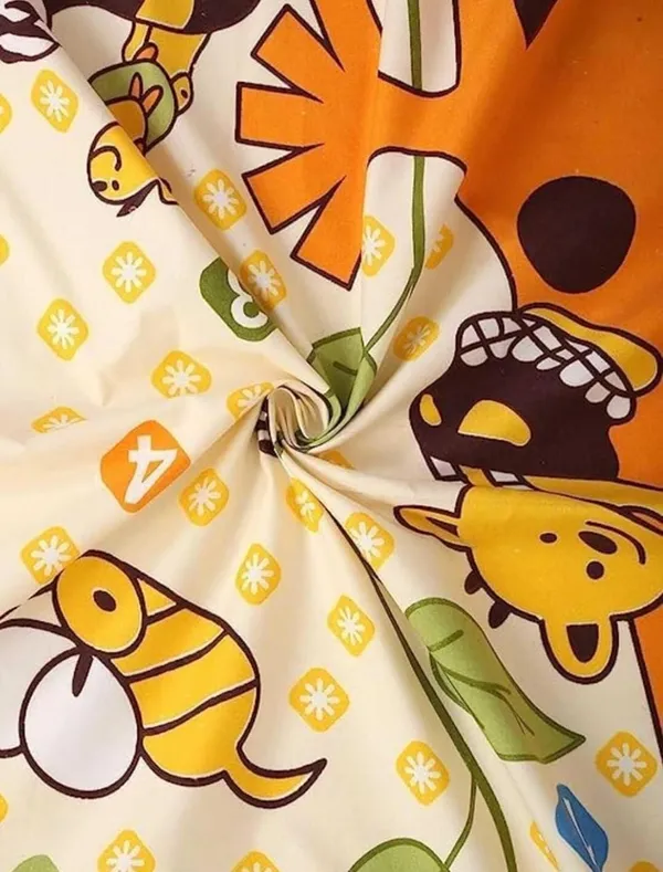 __Bedding_Fitted_Bedsheet_190_Tc_Cotton_1_Bed_Sheet_With_2_Pillow_Cover_For_Kids,_Yellow