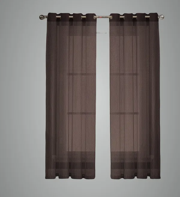 Brown_Premium_Glitter_Stripe_Sheer_Net_Curtain_With_Solid_Grommet_Set_Of_2