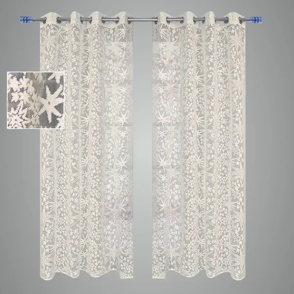 Cream_Polyester_Heavy_Sheer_Transparent_Net_Grommet_Curtains_For_Living_Room_Decoration