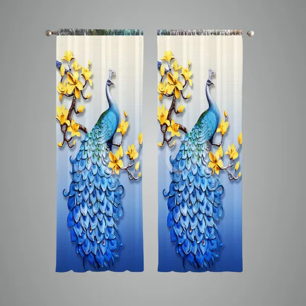 Blue_Printed_Polyester_Curtain_250Tc_Living_Room_3D_Printed_Peacock_Pack_Of_2