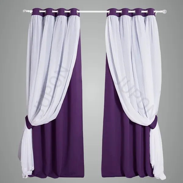 Purple_And_White_Mix_And_Match_Linen_Sheer_And_Blackout_Curtain_With_3_Layers_Weaving_And_Light_Block_Technology