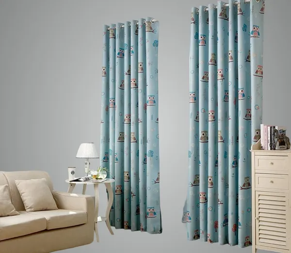 __Kids_Room_Premium_Soft_Microfibre_Curtains_With_High_End_Eco_Friendly_Printing_And_Stainless_Steel_Eyelets_Pack_Of_2,_Blue_Cute_Owl