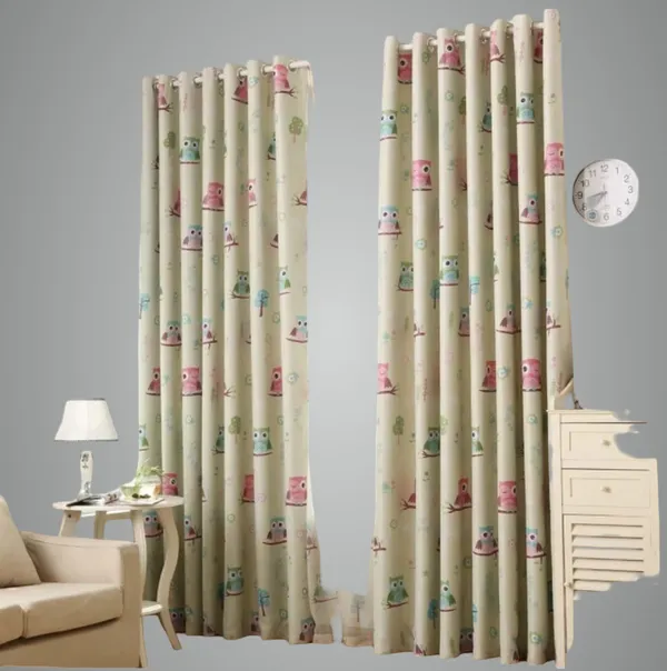 __Kids_Room_Premium_Soft_Microfibre_Curtains_With_High_Friendly_Printing,_Pack_Of_2_Piece,_Beige_Cute_Owl