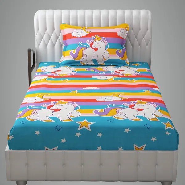 Multicolor_Bedding_Fitted_Cotton_Bedsheet_1_Single_Bed_Sheet_With_1_Pillow_Cover_For_Kids
