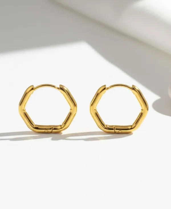 Golden_Stainless_Steel_Anti_Tarnish_Hexa-Chic_Hoops_For_Women