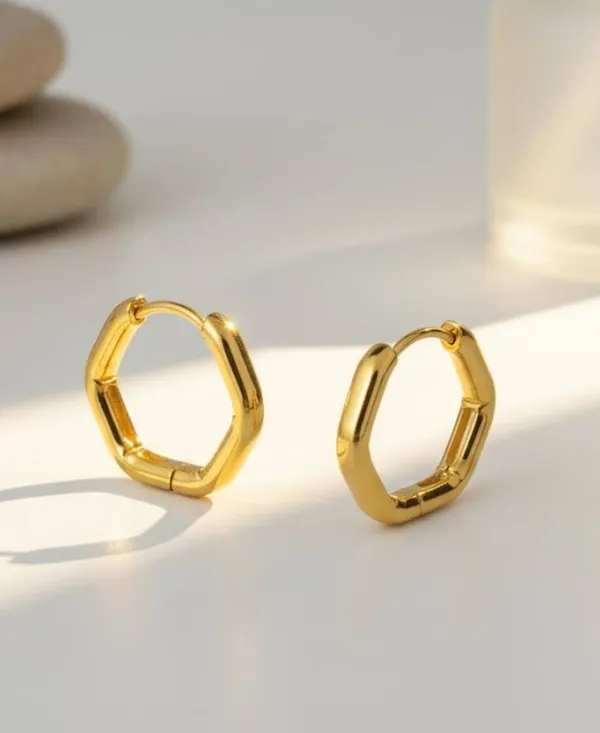 Golden_Stainless_Steel_Anti_Tarnish_Hexa-Chic_Hoops_For_Women