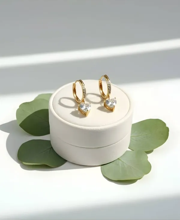 White_Stainless_Steel_Anti_Tarnish_Crystal_Heart_Drops_For_Women
