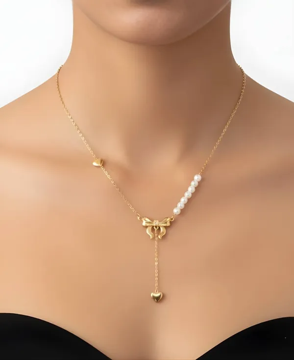 White_Stainless_Steel_Anti_Tarnish_Pearla_Bow_For_Women