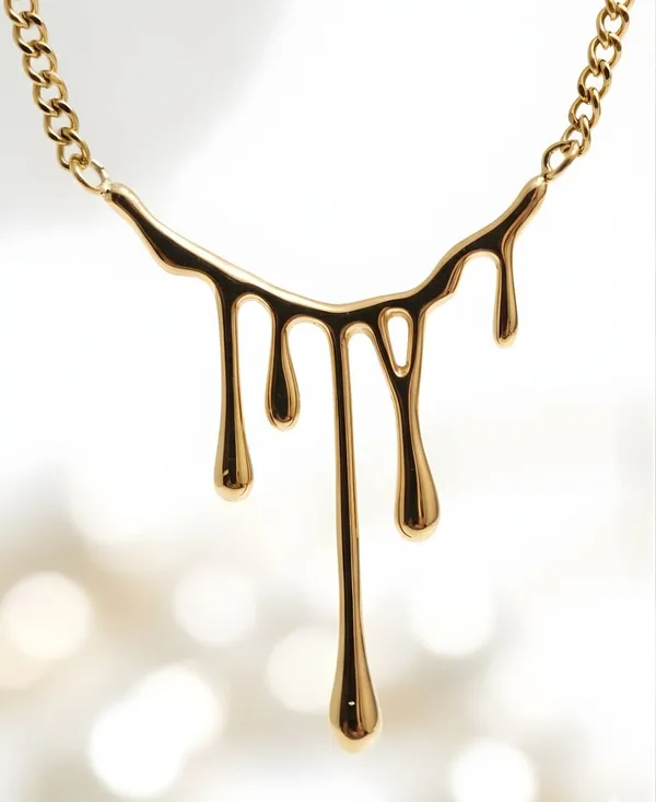 Golden_Stainless_Steel_Anti_Tarnish_Lava_Drop_For_Women