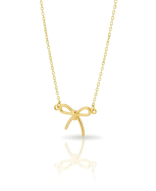 Golden_Stainless_Steel_Anti_Tarnish_Silk_Bow_Pendant_For_Women