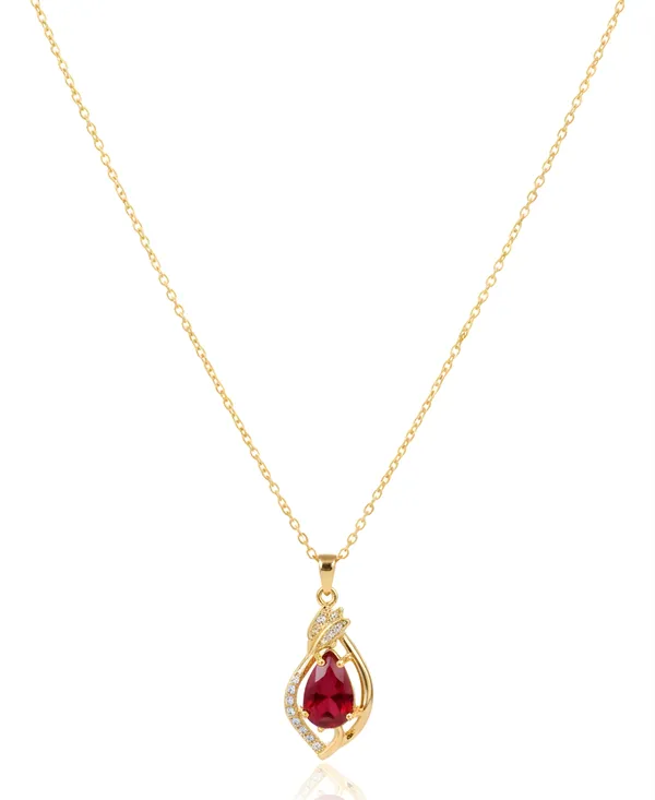 Red_Stainless_Steel_Anti_Tarnish_Ruby_Drop_For_Women