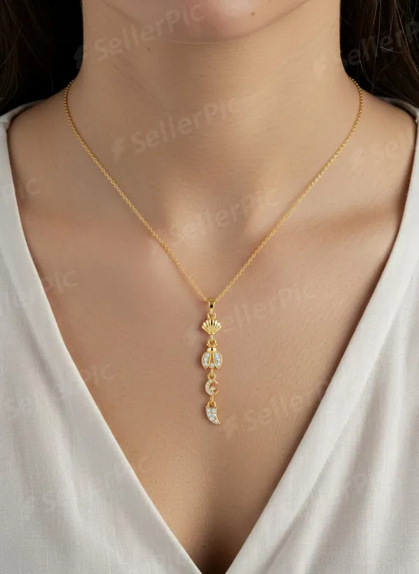 Golden_Stainless_Steel_Anti_Tarnish_Sleek_Lunar_Drop_For_Women