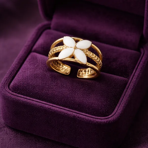 Flora_Pearl_Ring_Golden_Stainless_Steel_Anti_Tarnish_For_Women
