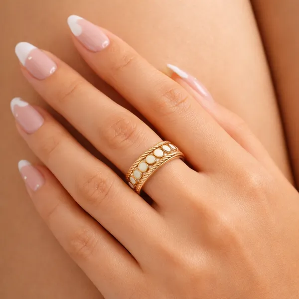 Regal_Dot_Ring_Golden_Stainless_Steel_Anti_Tarnish_For_Women