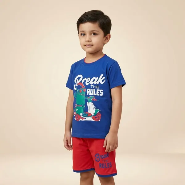 Royal_Blue_And_Red_100_%_Cotton_T-Shirt_&_Pant_Set_For_Kids