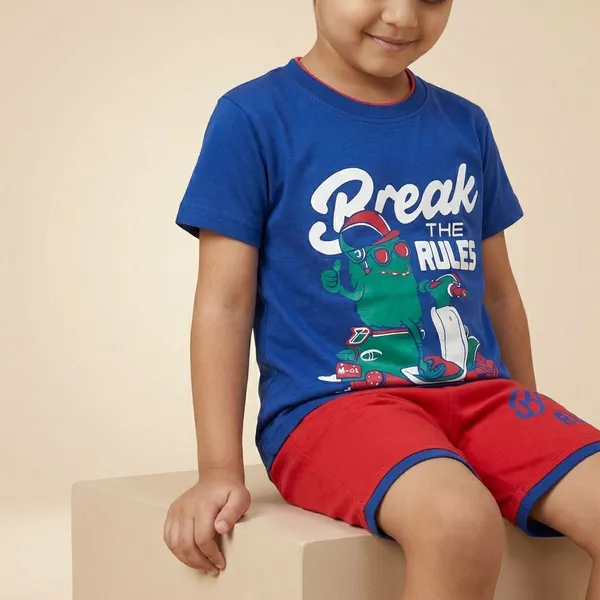 Royal_Blue_And_Red_100_%_Cotton_T-Shirt_&_Pant_Set_For_Kids