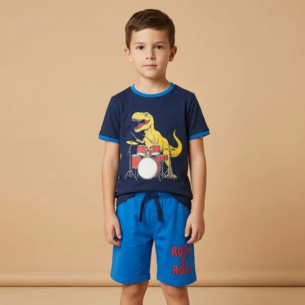 Blue_100_%_Cotton_T-Shirt_&_Pant_Set_For_Kids