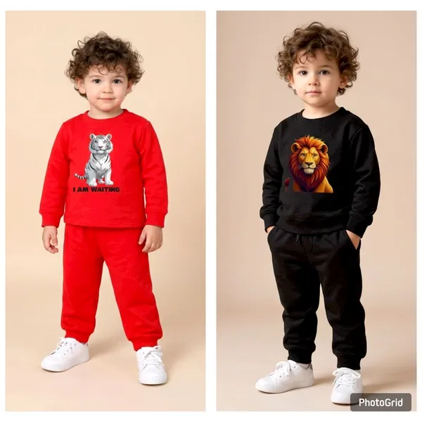 Red_And_Black_100_%_Cotton_Co-Ord_Set_For_Kids(Pack_of_2)