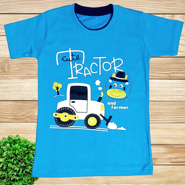 Turquoise_And_Navy_100_%_Cotton_T-Shirt_&_Pant_Set_For_Kids