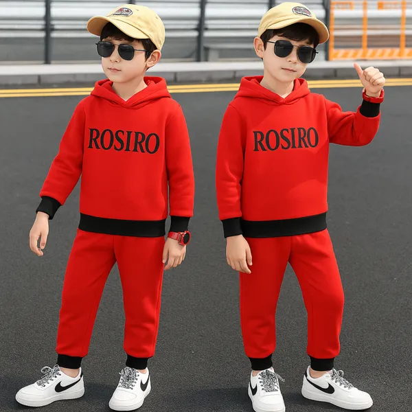 Red_100_%_Cotton_Hoodie_With_Pant_For_Kids