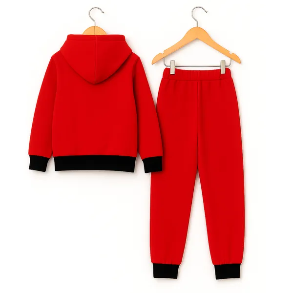 Red_100_%_Cotton_Hoodie_With_Pant_For_Kids