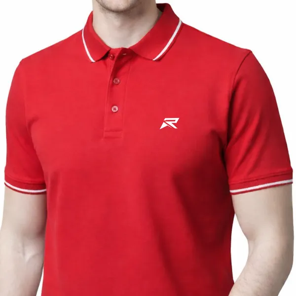 Red_100_%_Cotton_Polo_T-Shirt_For_Men