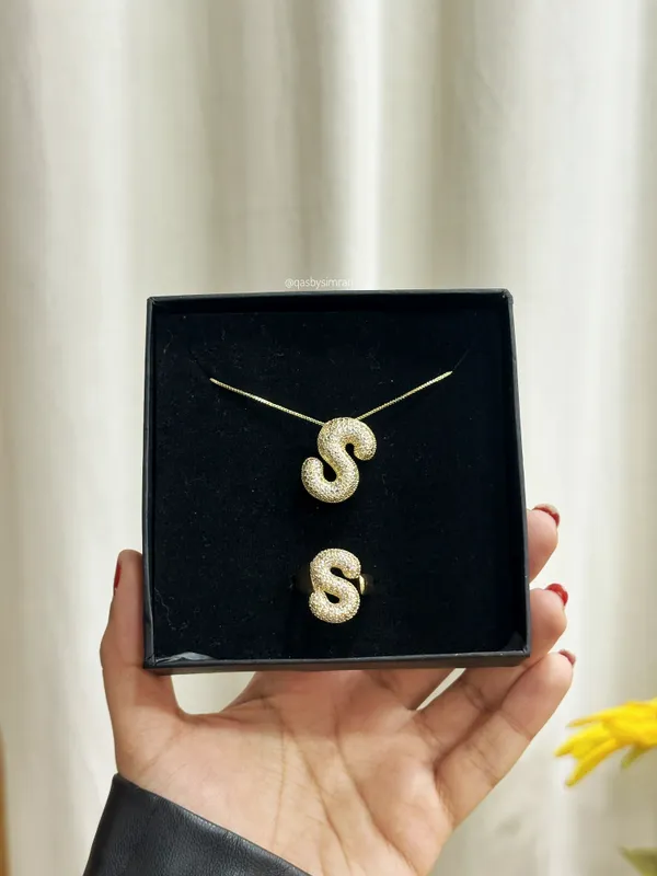 Initials_Studded_Necklace_And_Ring_Combo_For_Women