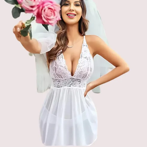 Multicolor_Bridal_Lace_And_Sheer_Babydoll_Nightwear_Under_Garments_For_Women