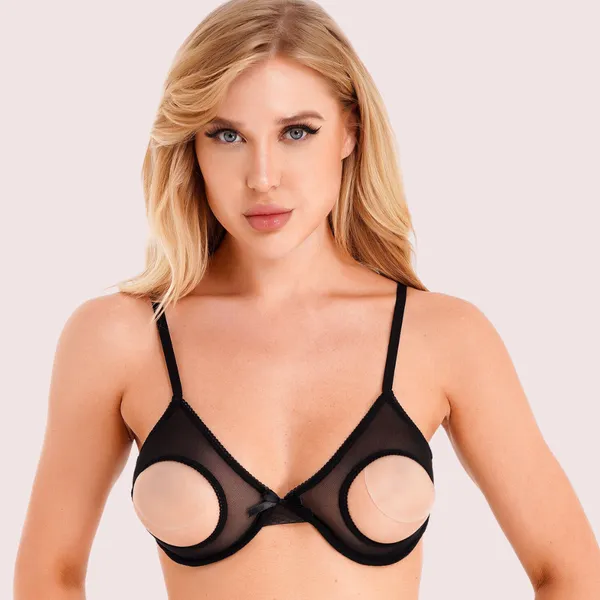 Black_Daring_And_Sexy_Sheer_Open_Cup_Bralette_Under_Garments_For_Women