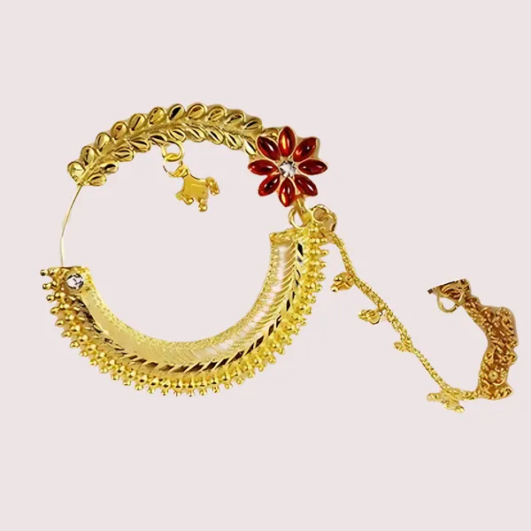 Golden_Classic_Gold_Plated_Round_Nath_From_Uttarakhand_Under_Garments_For_Women