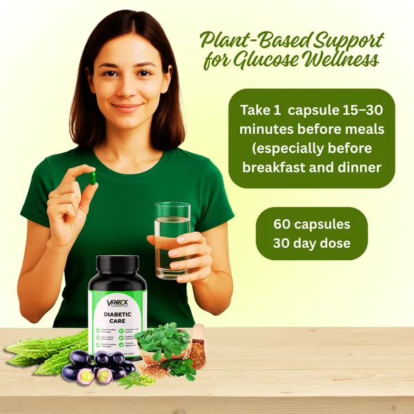 VREEX_Diabetic_Care_Karela_Jamun_Neem_Fenugreek_Extract_Capsules__Blood_Sugar_Support_&_Metabolism_Booster__Herbal_Wellness_Supplement___60_Veg_Capsules