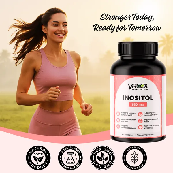 VREEX_Inositol_650_mg__Inositol_for_Hormonal_Balance,_Mood_&_Metabolic_Support__Supports_Ovarian_Health_&_Nervous_System__60_Veg_Capsules