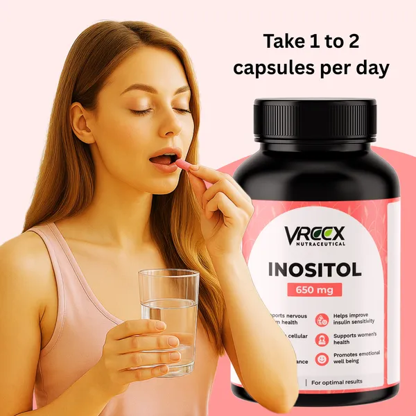 VREEX_Inositol_650_mg__Inositol_for_Hormonal_Balance,_Mood_&_Metabolic_Support__Supports_Ovarian_Health_&_Nervous_System__60_Veg_Capsules