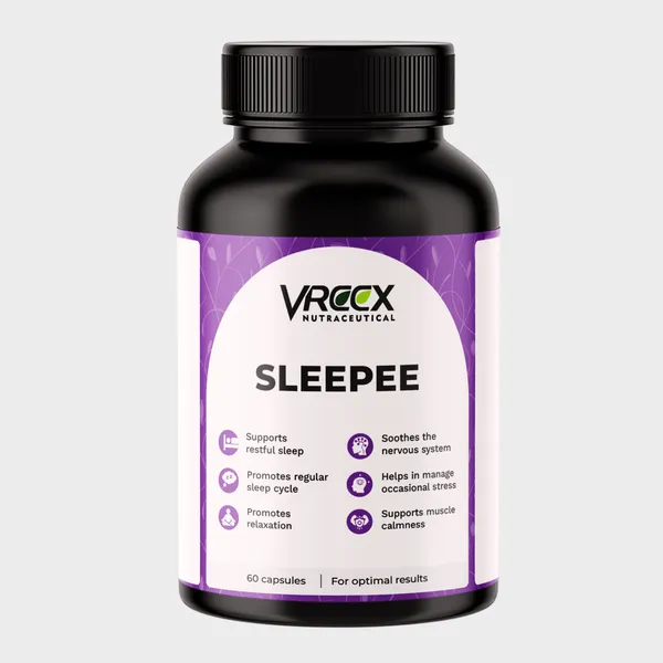 VREEX_SLEEPEE_with_Natural_Ingredients_Melatonin,_Valerian_Root,_Chamomile,_L-Theanine_&_Magnesium_Bisglycinate__Relax_&_Sleep_Support_(60_Veg_Capsules)