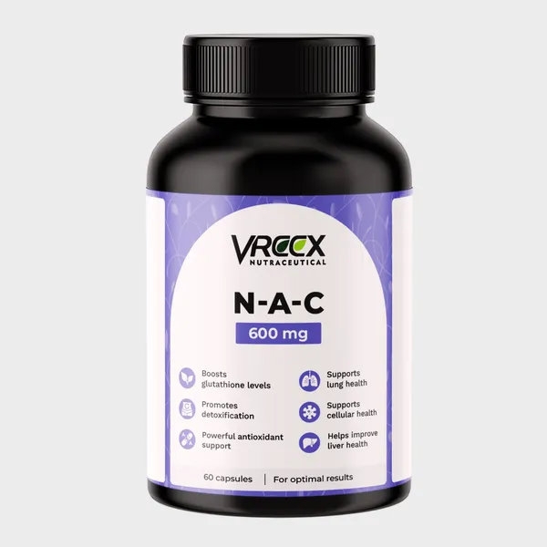 VREEX_NAC_600_mg__N-Acetyl_Cysteine_Supplement__Supports_Antioxidant_Activity,_Liver_Health_&_Respiratory_Wellness__60_Capsules