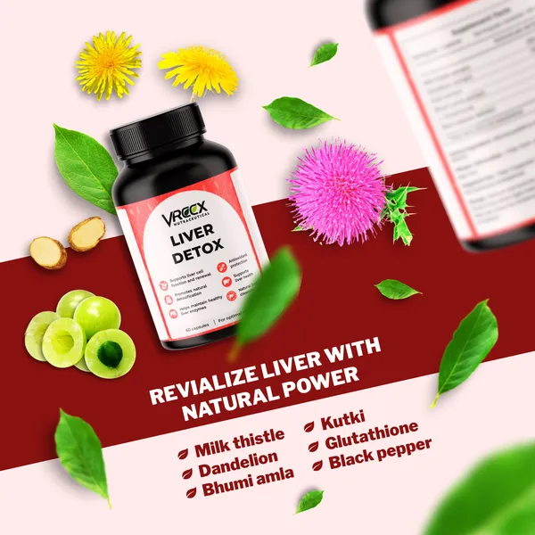 VREEX_Liver_detox_contains_Milk_Thistle_with_Dandelion,_Kutki,_Bhumi_Amla_&_L-Glutathione__Natural_Liver_Support_&_Detox_Supplement__Herbal_Antioxidant_Support__60_Capsules