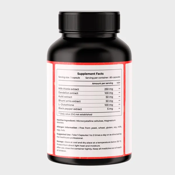 VREEX_Liver_detox_contains_Milk_Thistle_with_Dandelion,_Kutki,_Bhumi_Amla_&_L-Glutathione__Natural_Liver_Support_&_Detox_Supplement__Herbal_Antioxidant_Support__60_Capsules