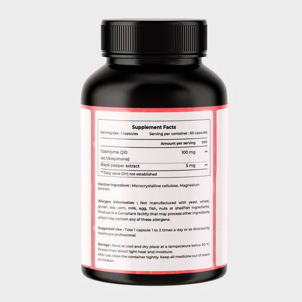 VREEX_Coenzyme_Q10_(CoQ10)_100_mg_with_Piperine,_Supports_Heart_Health,_Boost_Energy_Production_and_Antioxidant_Protection_(60_Capsules)