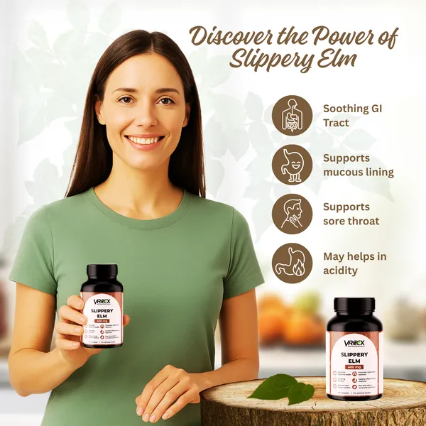 VREEX_Slippery_Elm_Bark_400mg__Herbal_Digestive_Comfort,_Gut_Balance_&_Throat_Soothing_Support__60_Vegetarian_Capsules