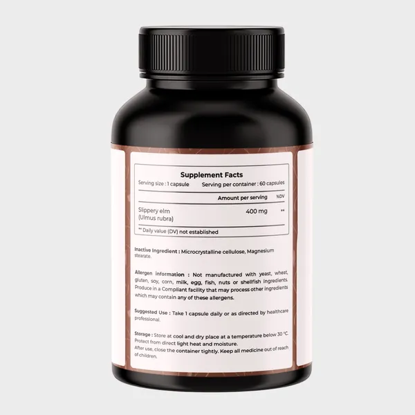 VREEX_Slippery_Elm_Bark_400mg__Herbal_Digestive_Comfort,_Gut_Balance_&_Throat_Soothing_Support__60_Vegetarian_Capsules