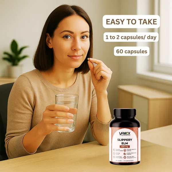 VREEX_Slippery_Elm_Bark_400mg__Herbal_Digestive_Comfort,_Gut_Balance_&_Throat_Soothing_Support__60_Vegetarian_Capsules