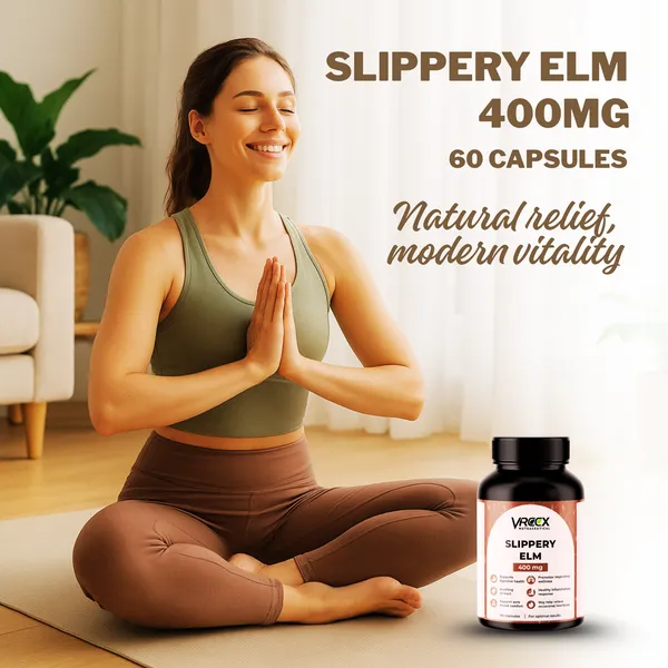 VREEX_Slippery_Elm_Bark_400mg__Herbal_Digestive_Comfort,_Gut_Balance_&_Throat_Soothing_Support__60_Vegetarian_Capsules