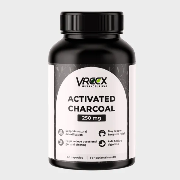 VREEX_Activated_Charcoal_250_mg__Supports_Natural_Detox,_Helps_Reduce_Gas_&_Bloating_and_Digestive_Cleanse_(60_Veg_Capsules)