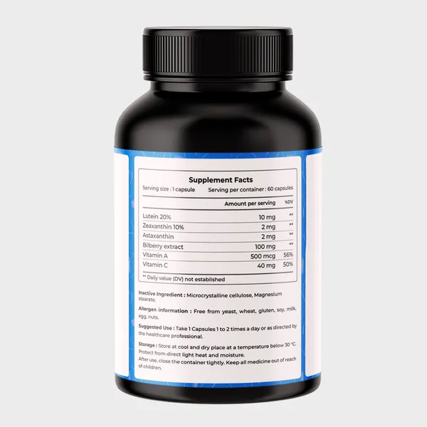 VREEX_Eye_&_Vision_Care_Capsules_with_Lutein,_Astaxanthin,_Zeaxanthin,_Bilberry_Extract,_Vitamin_A_&_C__Supports_Eye_Health,_Vision_&_Antioxidant_Support__(60_Veg_Capsules)