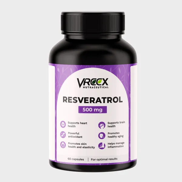 VREEX_Resveratrol_500_mg__Natural_Antioxidant_Support__Promotes_Heart_Health,_Healthy_Aging_&_Cellular_Function_(60_Capsules)