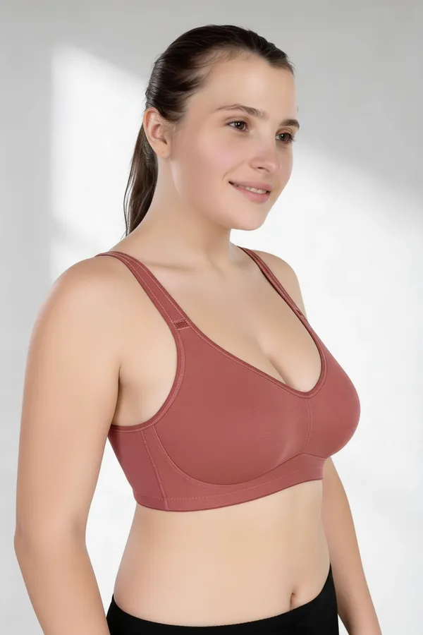Wine_Cotton_Spacer_Fabric_Full_Coverage_Non_Padded_Bra_For_Women