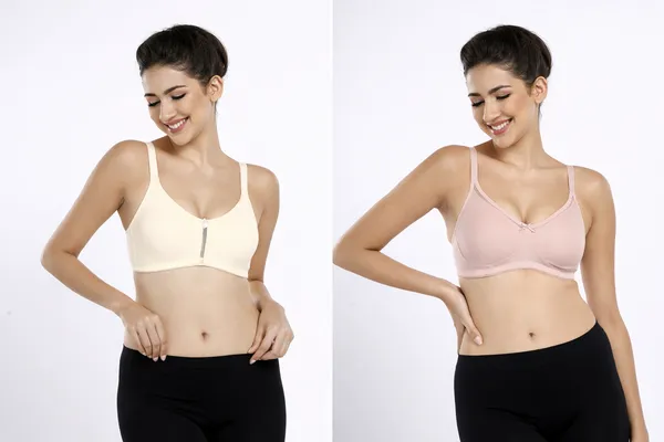 White_And_Pink_Pc_Soft_Cotton_Full_Coverage_Non_Padded_Bra_For_Women
